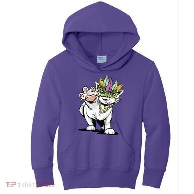 Mardi Gras Cat Kids Hoodie
