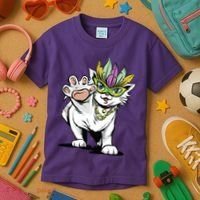 Mardi Gras Cat Kids T-Shirt thumb 3