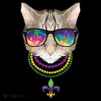 Mardi Gras Cat Beads and Sunglasses NOLA Long Sleeve Shirt thumb 2