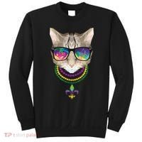 Mardi Gras Cat Beads and Sunglasses NOLA Sweatshirt thumb 0
