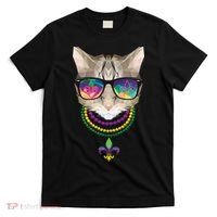 Mardi Gras Cat Beads and Sunglasses NOLA T-Shirt thumb 0