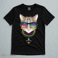Mardi Gras Cat Beads and Sunglasses NOLA T-Shirt thumb 5