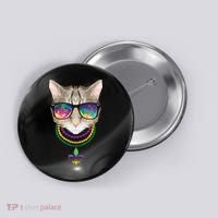 Mardi Gras Cat Beads and Sunglasses NOLA Button thumb 0