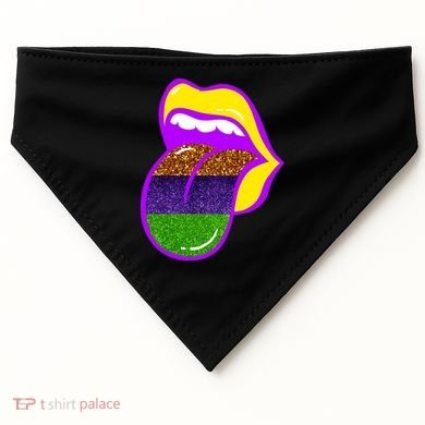 Mardi Gras Colorful Lips USA-Made Doggie Bandana