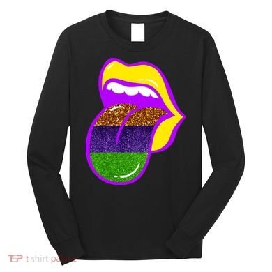 Mardi Gras Colorful Lips Long Sleeve Shirt