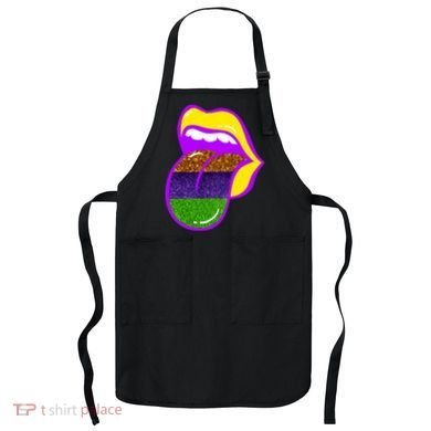 Mardi Gras Colorful Lips Apron