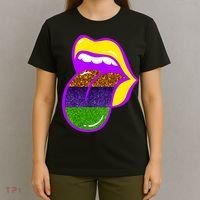 Mardi Gras Colorful Lips T-Shirt thumb 4