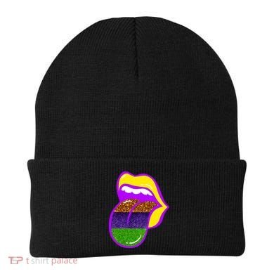Mardi Gras Colorful Lips Beanie