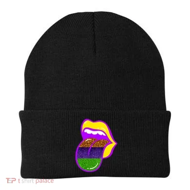 Mardi Gras Colorful Lips Beanie
