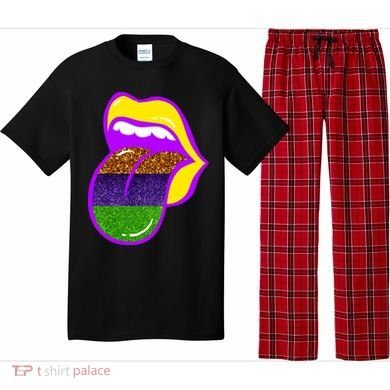 Mardi Gras Colorful Lips Pajama Set