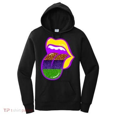 Mardi Gras Colorful Lips Women's Hoodie