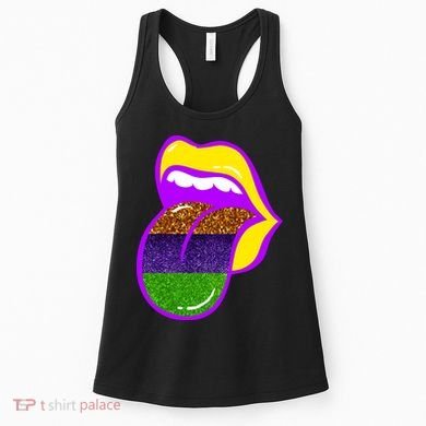 Mardi Gras Colorful Lips Women's Tank Top