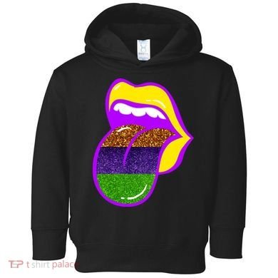Mardi Gras Colorful Lips Toddler Hoodie