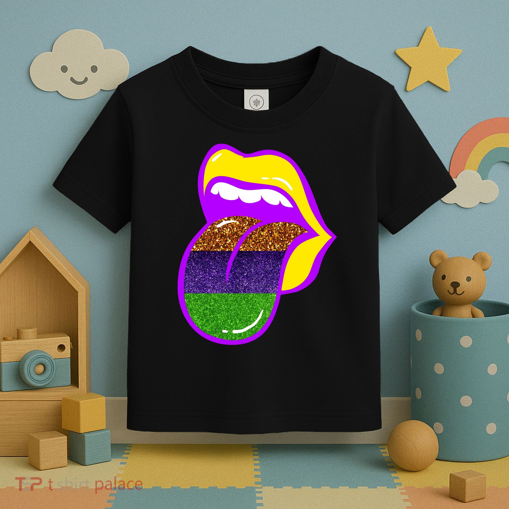 Mardi Gras Colorful Lips Toddler T-Shirt