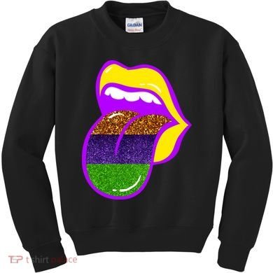 Mardi Gras Colorful Lips Kids Sweatshirt