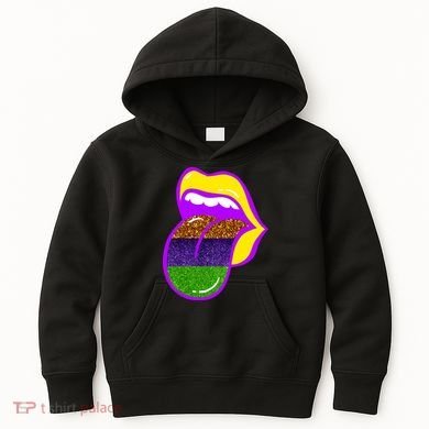 Mardi Gras Colorful Lips Kids Hoodie