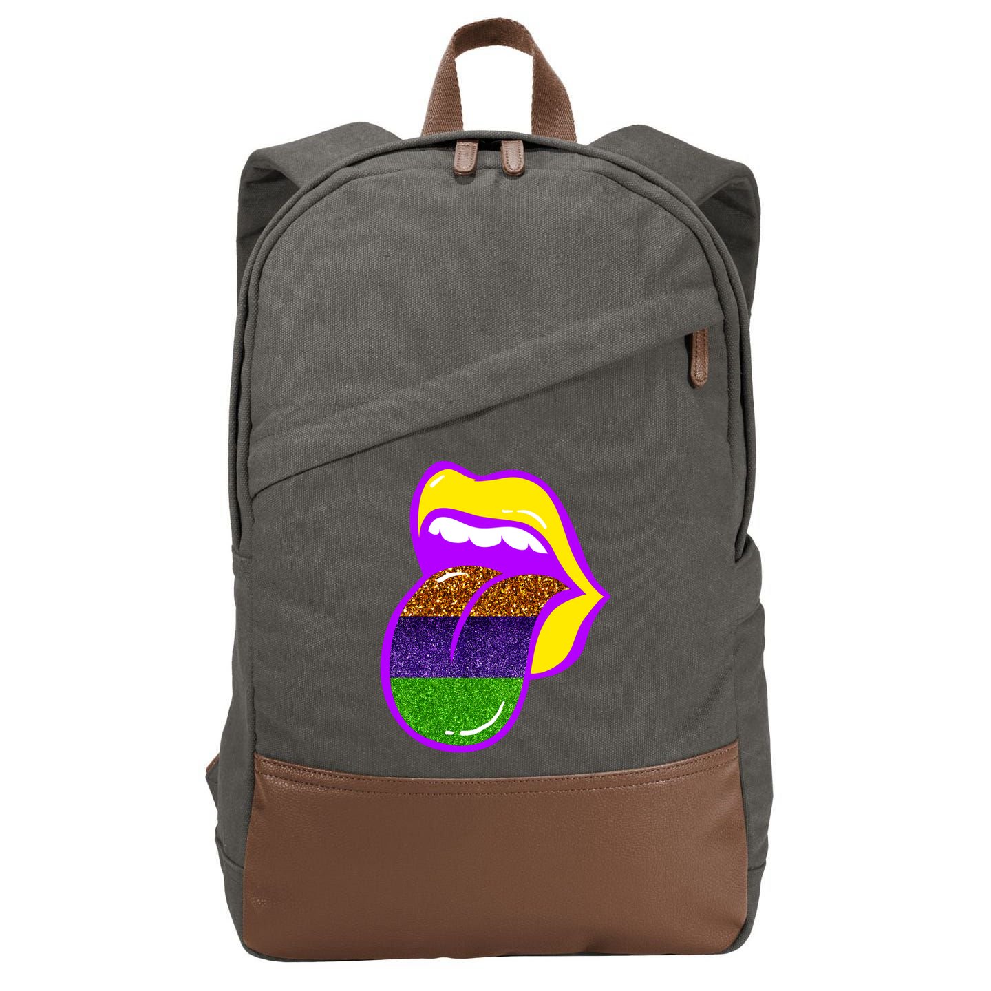 Mardi Gras Colorful Lips Cotton Canvas Backpack