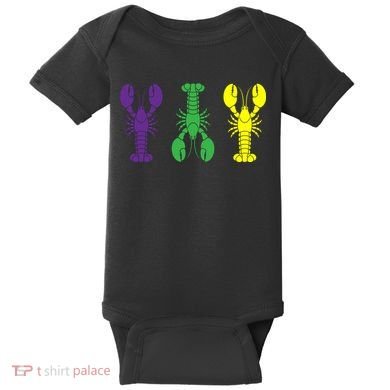 Mardi Gras Craw Fish Baby Bodysuit