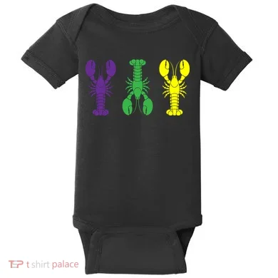 Mardi Gras Craw Fish Baby Bodysuit
