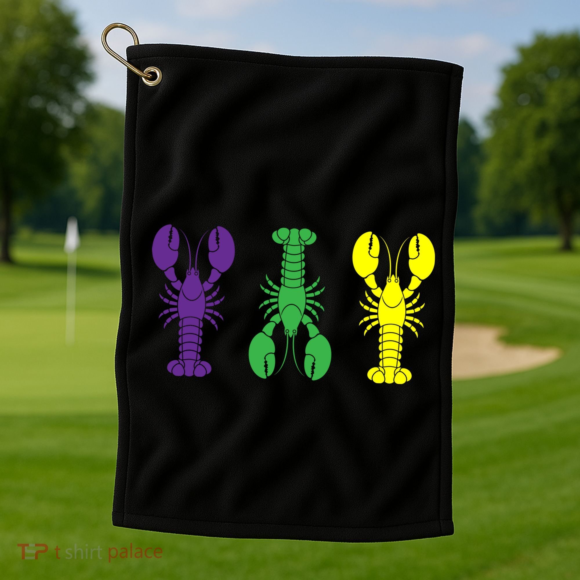Mardi Gras Craw Fish Golf Towel