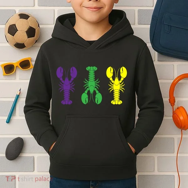Mardi Gras Craw Fish Kids Hoodie