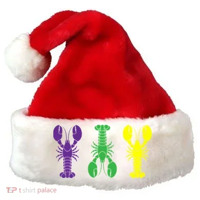 Mardi Gras Craw Fish Santa Hat