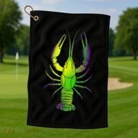 Mardi Gras Crawfish Golf Towel thumb 1