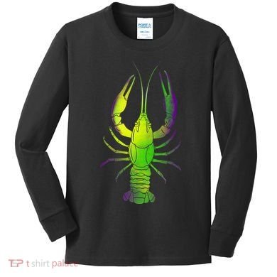 Mardi Gras Crawfish Kids Long Sleeve Shirt