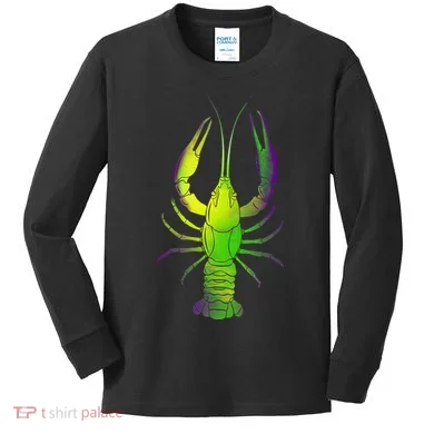 Mardi Gras Crawfish Kids Long Sleeve Shirt