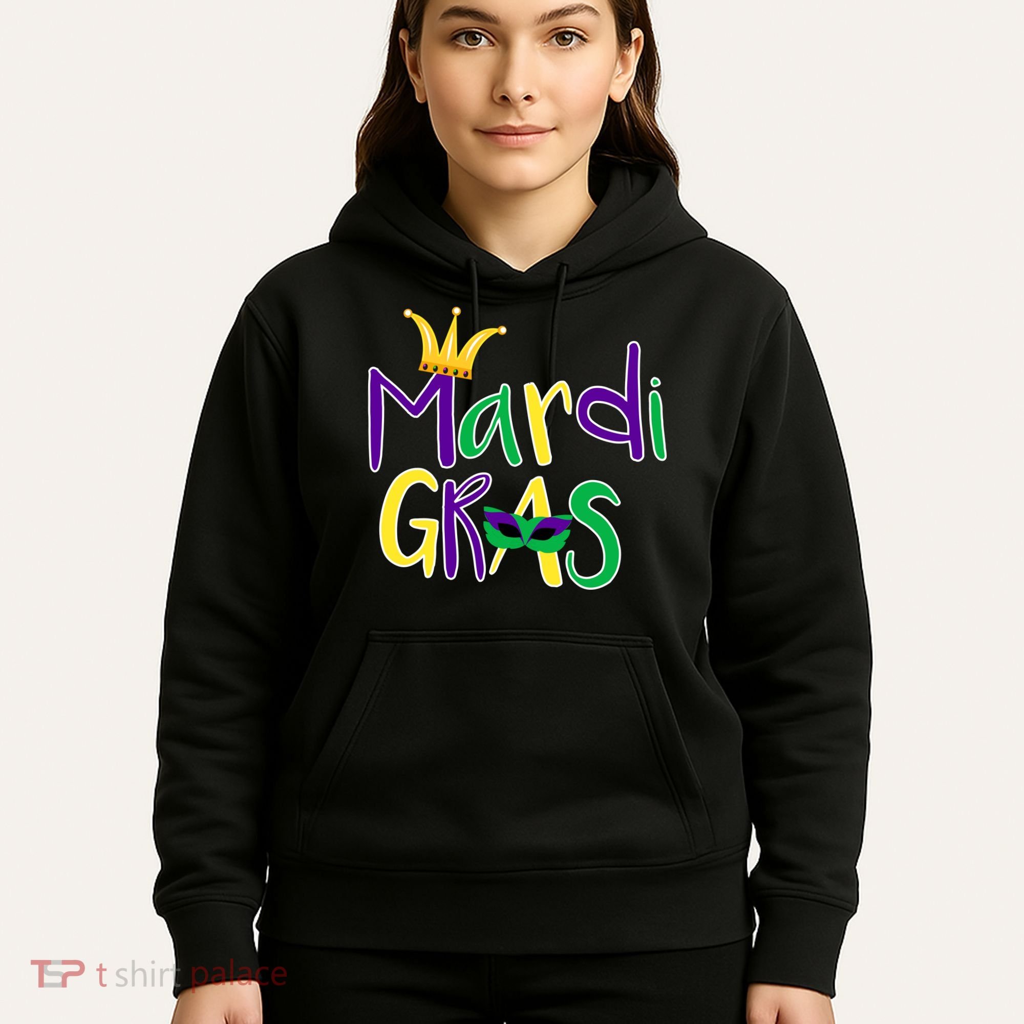 Mardi Gras Crown Logo Hoodie