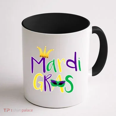 Mardi Gras Crown Logo Coffee Mug back