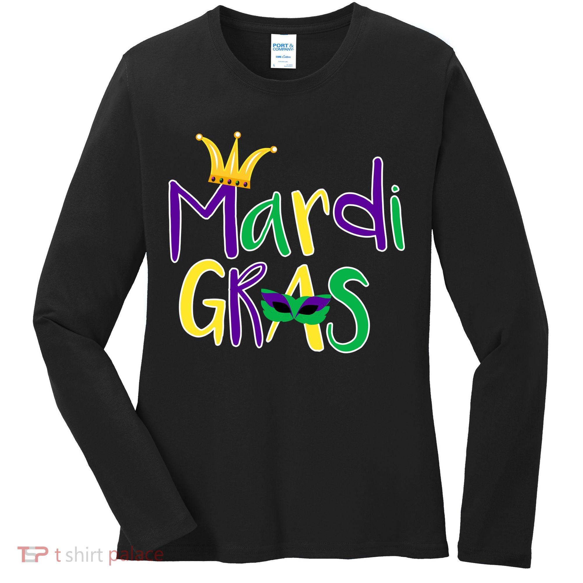 Mardi Gras Crown Logo Women's Long Sleeve Shirt