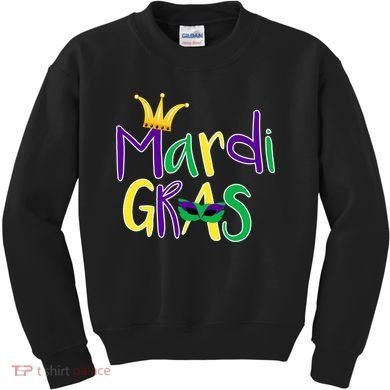 Mardi Gras Crown Logo Kids Sweatshirt