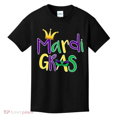 Mardi Gras Crown Logo Kids T-Shirt