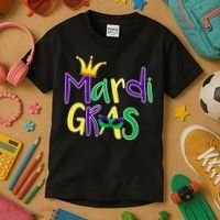 Mardi Gras Crown Logo Kids T-Shirt thumb 3