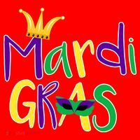 Mardi Gras Crown Logo Santa Hat thumb 1