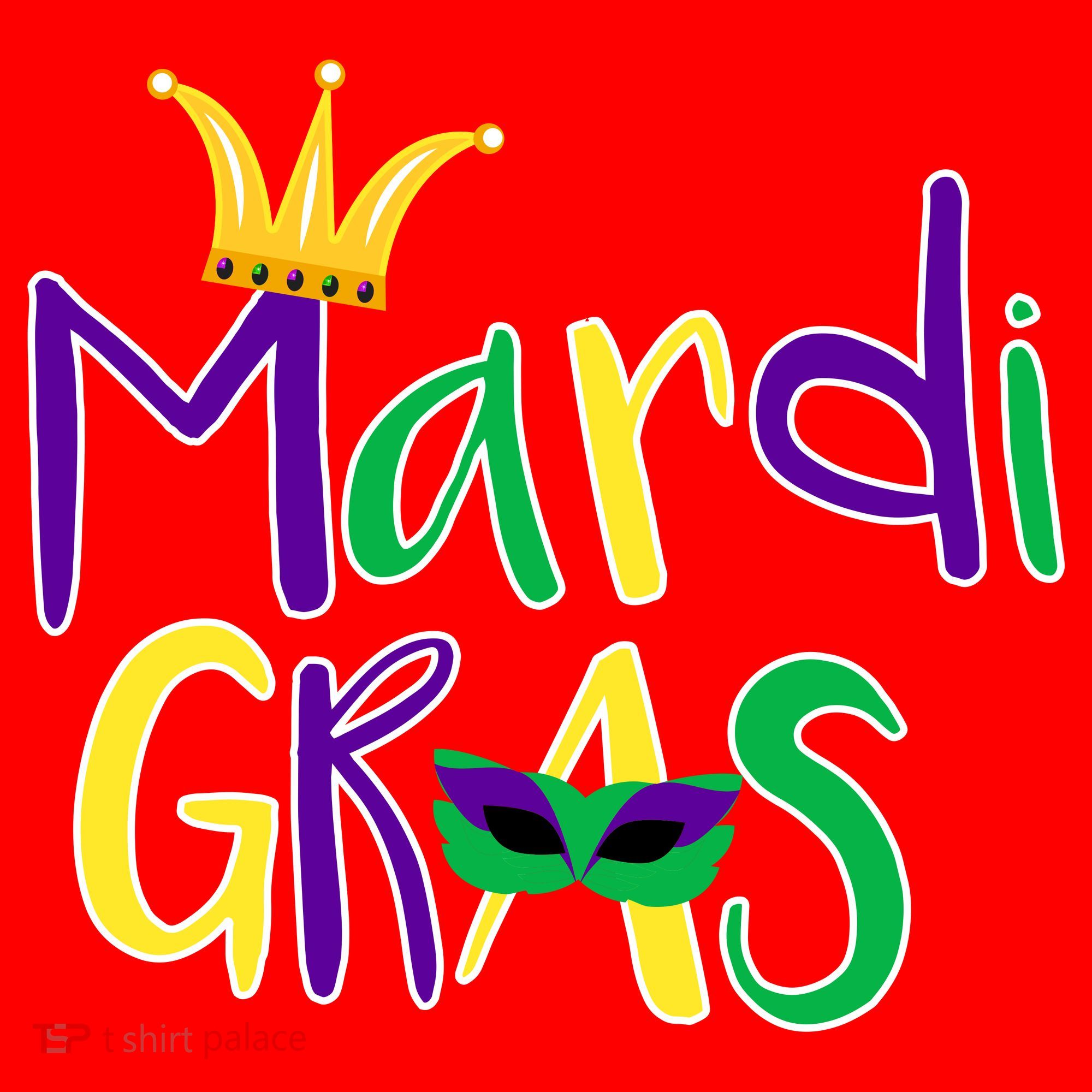 Mardi Gras Crown Logo Santa Hat