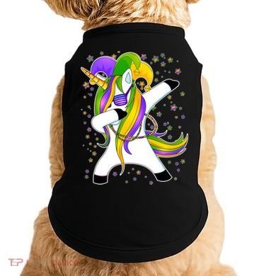 Mardi Gras Dabbing Unicorn Doggie Tank