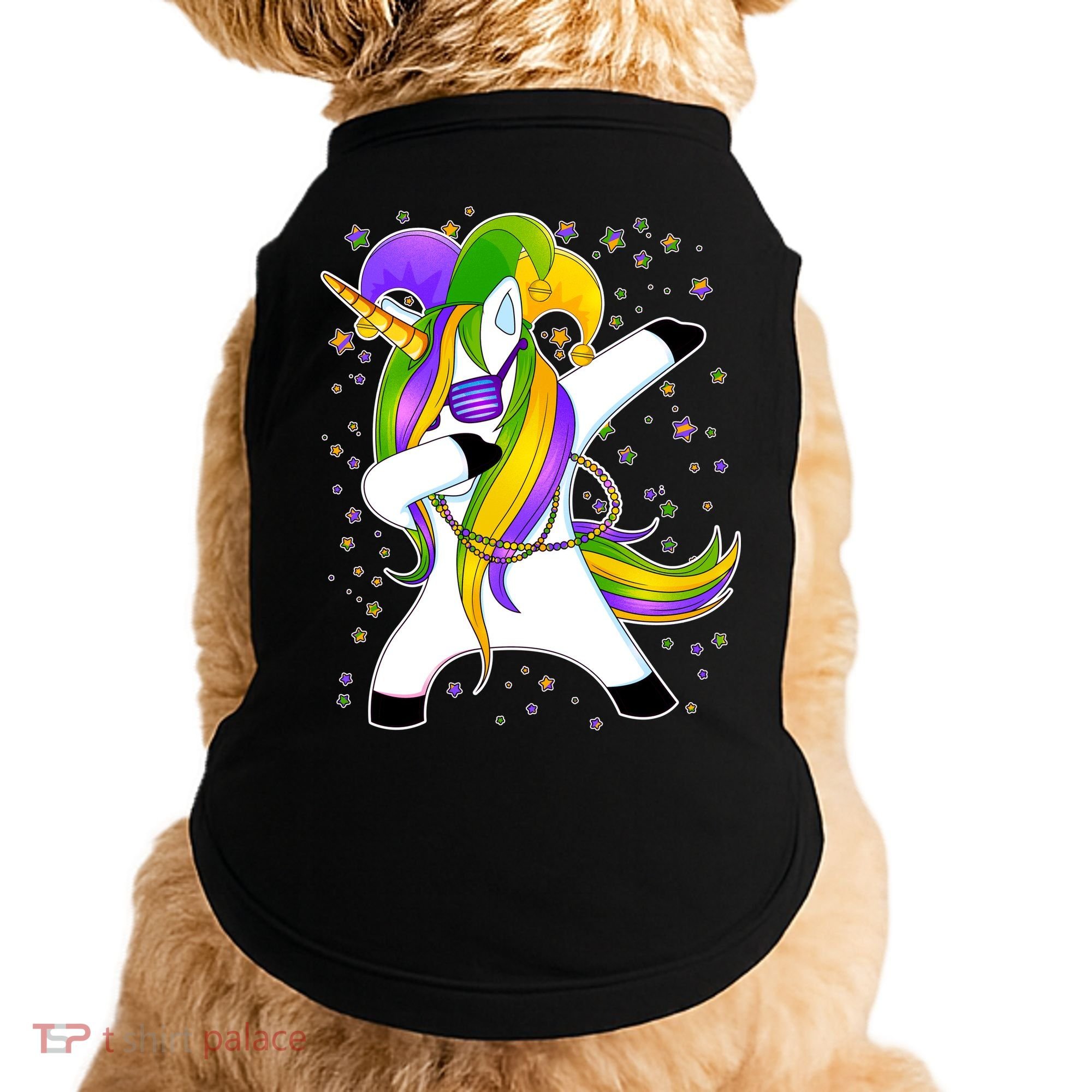 Mardi Gras Dabbing Unicorn Doggie Tank