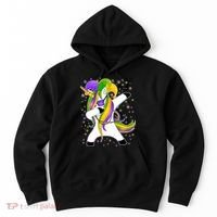 Mardi Gras Dabbing Unicorn Hoodie thumb 0