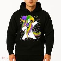 Mardi Gras Dabbing Unicorn Hoodie thumb 2