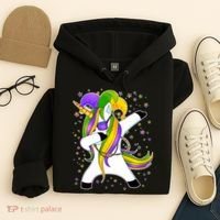 Mardi Gras Dabbing Unicorn Hoodie thumb 4