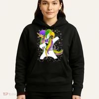 Mardi Gras Dabbing Unicorn Hoodie thumb 5