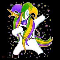 Mardi Gras Dabbing Unicorn Long Sleeve Shirt thumb 2