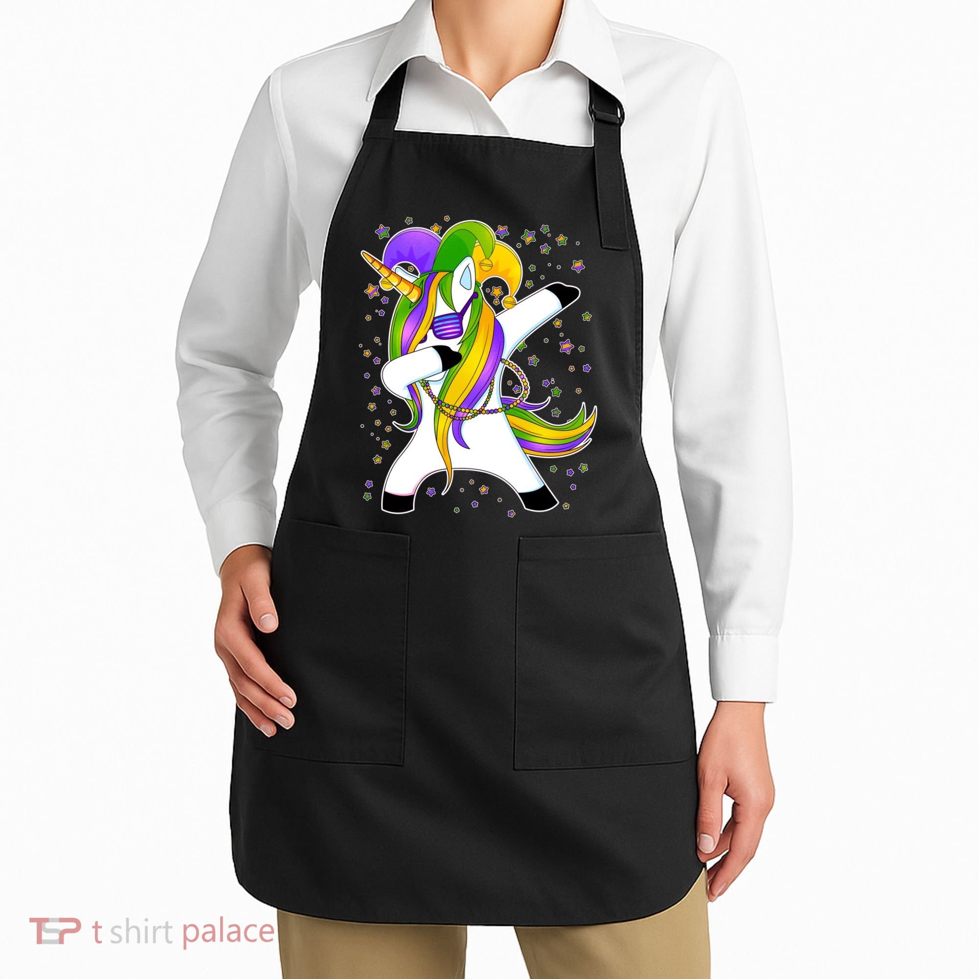 Mardi Gras Dabbing Unicorn Apron