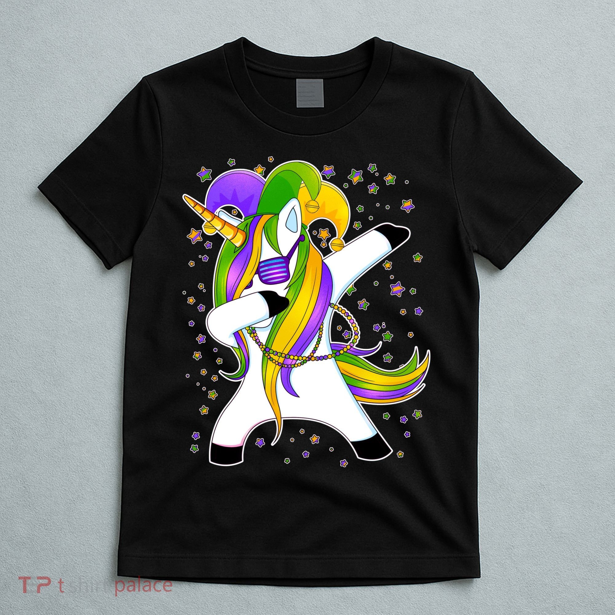 Mardi Gras Dabbing Unicorn T-Shirt