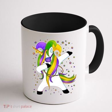 Mardi Gras Dabbing Unicorn Coffee Mug back