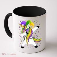 Mardi Gras Dabbing Unicorn Coffee Mug thumb 0