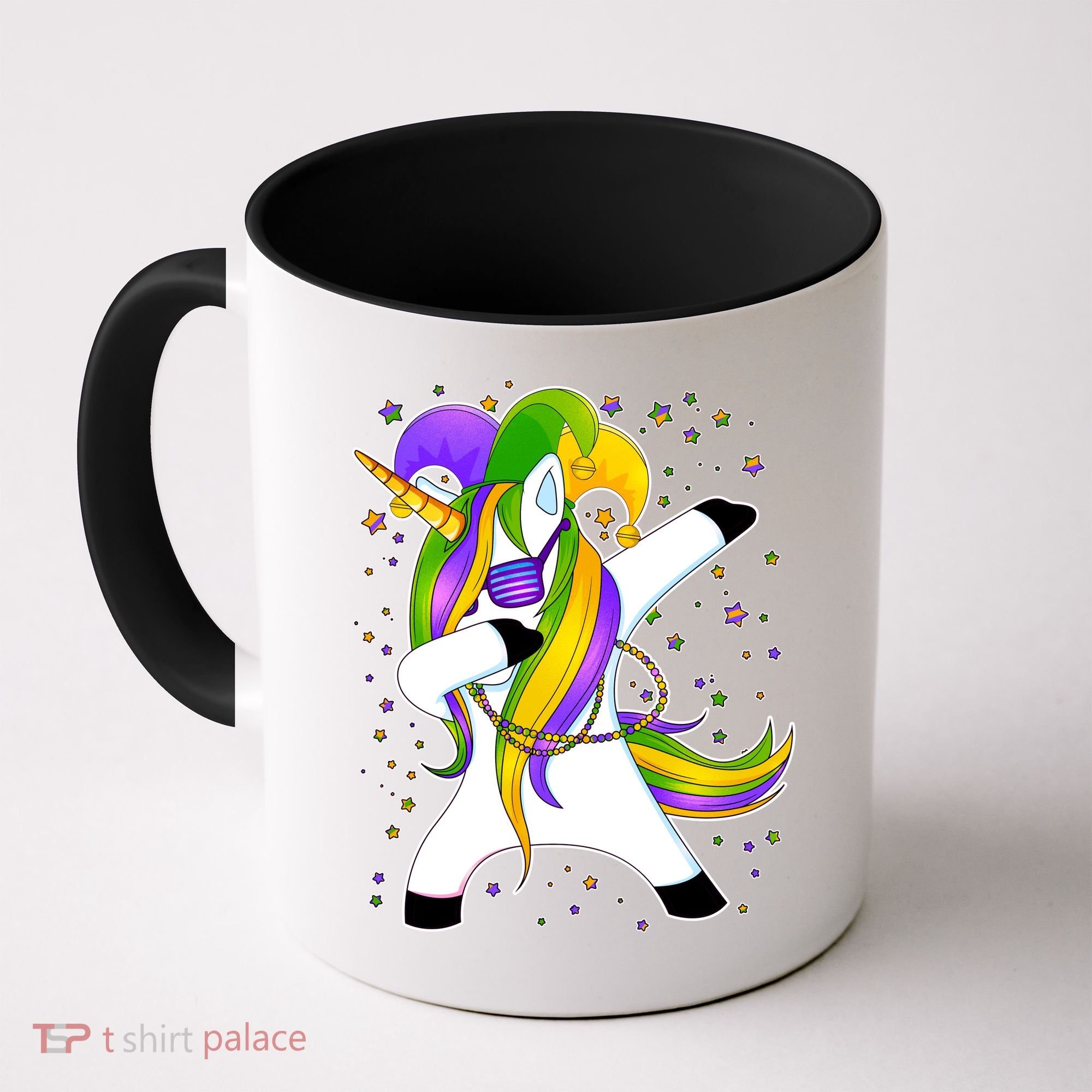 Mardi Gras Dabbing Unicorn Coffee Mug