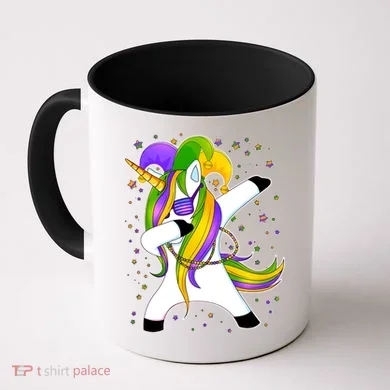 Mardi Gras Dabbing Unicorn Coffee Mug